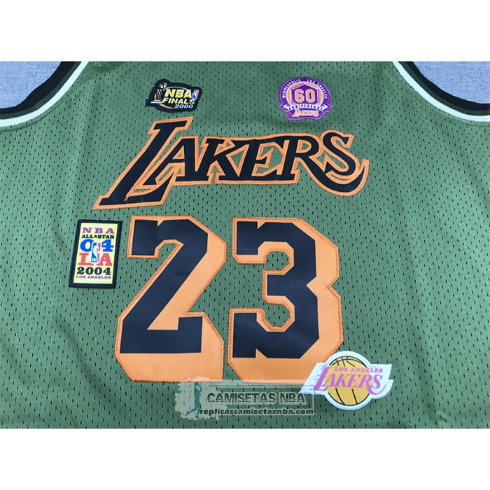 Camiseta Los Angeles Lakers Lebron James NO 23 Mitchell & Ness 2018-19 Verde